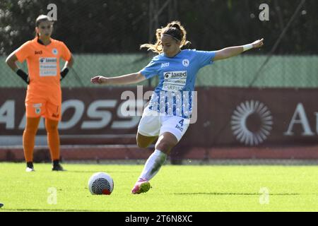 Martina Di Bari von Napoli Femminile während des 7. Tages der Serie A Meisterschaft zwischen A. S. Roma Women - Napoli Femminile am 11. November 2023 im Tre Fontane Stadion in Rom, Italien. Stockfoto