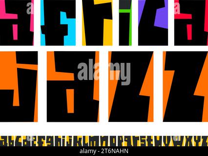 Schriftart in Papierform mit Schriftzug, Ausschnitt in Kleinbuchstaben Stock Vektor