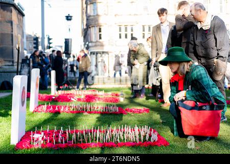 Edinburgh, Großbritannien. November 2023. Szenen im Garten der Erinnerung in Edinburgh während des Waffenstillstands. Kredit: Euan Cherry Kredit: Euan Cherry/Alamy Live News Stockfoto