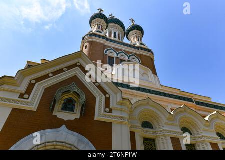 St. Nikolaus Orthodoxe Kathedrale in Nizza, Region Cote d'Azur in Frankreich. Sie ist die größte orthodoxe Kathedrale Westeuropas. Stockfoto