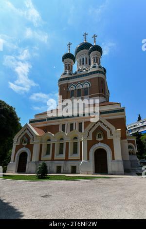 St. Nikolaus Orthodoxe Kathedrale in Nizza, Region Cote d'Azur in Frankreich. Sie ist die größte orthodoxe Kathedrale Westeuropas. Stockfoto