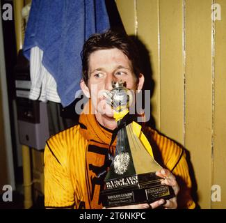 Wölfe feiern den Sieg der 3. Division bei Molineux 1989. Andy Mutch Stockfoto