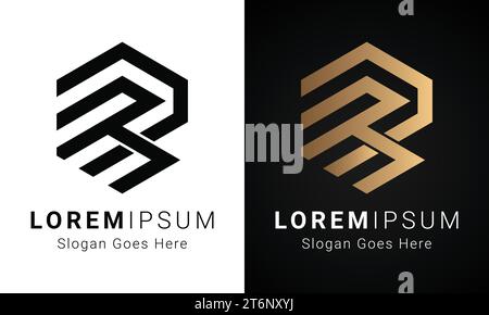 Luxuriöses Initial RR-Monogramm-Logo-Design mit Textbuchstaben Stock Vektor