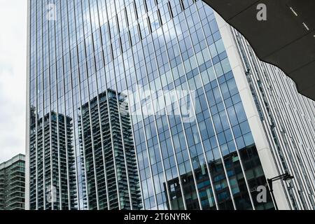 London, UK, 28. August 2023: Markante Londoner Architektur, Canary Wharf 46 Stockfoto