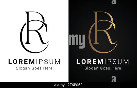 Luxuriöses Initial CR- oder RC-Monogramm-Logo-Design Stock Vektor