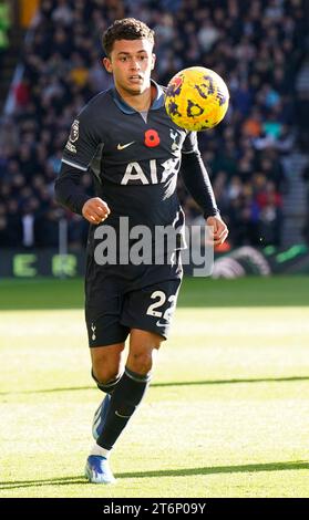 Wolverhampton, England, 11. November 2023. Brennan Johnson aus Tottenham während des Premier League-Spiels in Molineux, Wolverhampton. Der Bildnachweis sollte lauten: Andrew Yates / Sportimage Stockfoto