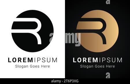 Luxuriöses Initial R-Monogramm-Logo-Design mit Textbuchstaben Stock Vektor