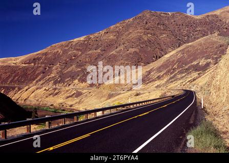 Yakima River Road, Yakima River Canyon Scenic und Freizeit Highway, Washington Stockfoto