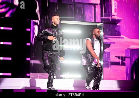 11. November 2023, Sheffield, South Yorkshire, USA: JLS, Performing at Sheffield Utilita Arena, Sheffield, UK, 11.11.2023 (Credit Image: © Robin Burns/ZUMA Press Wire) NUR REDAKTIONELLE VERWENDUNG! Nicht für kommerzielle ZWECKE! Stockfoto