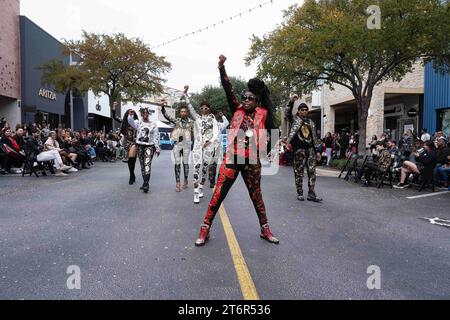 11. November 2023: Kween Sankofa-Bey bei der Austin Fashion Week, Samstag Runway bei The Domain. Austin, Texas. Mario Cantu/CSM(Bild: © Mario Cantu/Cal Sport Media) Stockfoto