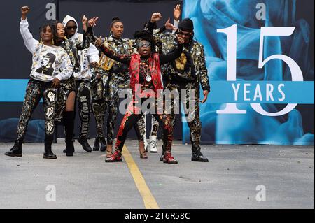 11. November 2023: Kween Sankofa-Bey bei der Austin Fashion Week, Samstag Runway bei The Domain. Austin, Texas. Mario Cantu/CSM Stockfoto