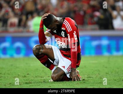 Rio de Janeiro-Brazil, 11. November 2023, Flamengo und Fluminense, gültig für die brasilianische Fußballmeisterschaft im Stadion Marcanã. Stockfoto