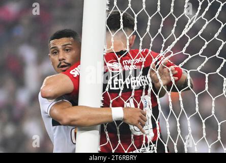 Rio de Janeiro-Brazil, 11. November 2023, Flamengo und Fluminense, gültig für die brasilianische Fußballmeisterschaft im Stadion Marcanã. Stockfoto