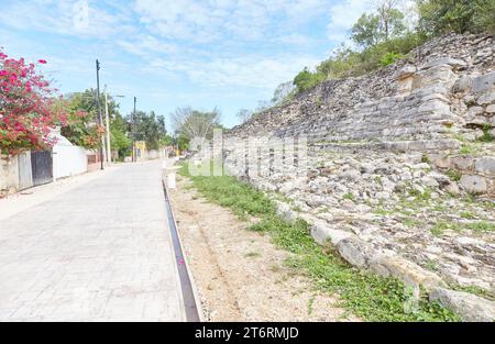 Die Pyramide von Kinich Kak Moo in Izamal, Yucatan, Mexiko Stockfoto