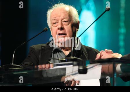 LUXEMBURG, DEN 11. Oktober 2023: Jim Sheridan, Filmregisseur aus Irland, auf der Bühne während der Luxembourg Film Awards, die am Grand Theater der Stadt Luxemburg stattfanden und vom Film Fund Luxembourg zusammen mit der Filmakademie organisiert wurden - The Letzebuerger Filmprais 2023 - Awards Night am 11. Oktober. 2023 in Luxemburg, Bild und Urheberrecht. @ Arthur Thill /ATP Images (THILL Arthur / ATP / SPP) Stockfoto