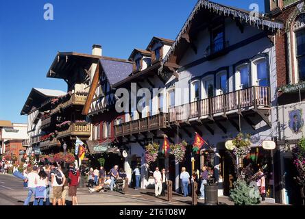 Front Street Schaufenster, Leavenworth, Washington Stockfoto