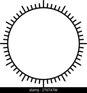 Leeres mechanisches Zifferblatt unterteilt in Sekunden und Minuten. Rundmeterskala. Zifferblatt anzeigen. Timer-Vorlage. Einfaches Zifferblatt. Vektorabbildung ein Stock Vektor