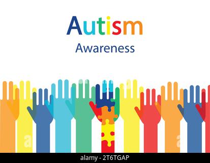 Autismus Awareness International Day Poster Illustration, die Zweisamkeit zeigt Stock Vektor