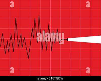 Seismometeraufzeichnung der Messung der Erdbeben-Richterskala in der graphischen Darstellung Stock Vektor