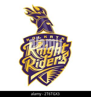 Kalkutta Knight Riders Logo indischer professioneller Cricket Club, Vektor-Illustration abstraktes bearbeitbares Bild Stock Vektor