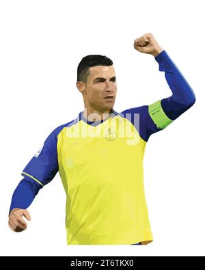 Cristiano Ronaldo portugiesischer Profifußballer Vektor-Illustration abstraktes Bild Stock Vektor