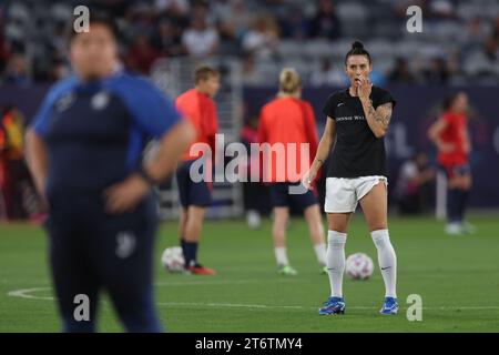 11. November 2023, San Diego, Kalifornien, USA: NJ/NY Gotham FC-Verteidiger ALI KRIEGER (11) wärmt sich vor einem NWSL-Meisterschaftsspiel zwischen OL Reign und NJ/NY Gotham FC im Snapdragon Stadium in San Diego auf. (Kreditbild: © Brenton TSE/ZUMA Press Wire) NUR REDAKTIONELLE VERWENDUNG! Nicht für kommerzielle ZWECKE! Stockfoto