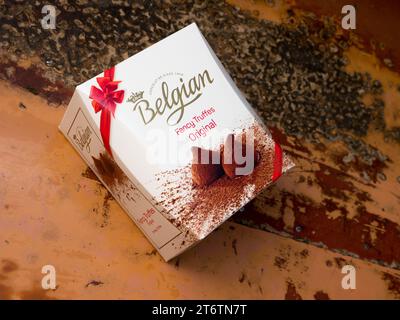 Belgische Fancy Truffes Original der Belgischen Chocolate Group. Stockfoto