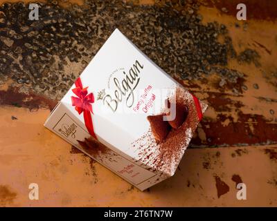 Belgische Fancy Truffes Original der Belgischen Chocolate Group. Stockfoto