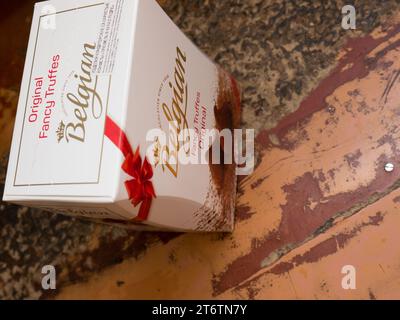 Belgische Fancy Truffes Original der Belgischen Chocolate Group. Stockfoto