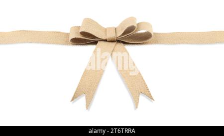 Ein wunderschöner Sackleinen-Bogen isoliert auf weiß Stockfoto