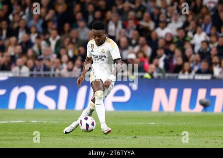 Vinicius Junior von Real Madrid während der spanischen Meisterschaft La Liga Fußball Spiel zwischen Real Madrid und Valencia CF am 11. November 2023 im Santiago Bernabeu Stadion in Madrid, Spanien Stockfoto