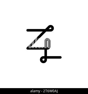 ZL-Logo, ZL-Monogramm, ZL-Initial-Logo, ZL-Letter-Logo, Icon, Vektor Stock Vektor