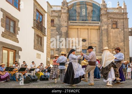 Traditioneller kanarischer Volkstanz in Las Palmas, Gran Canaria, Spanien Stockfoto