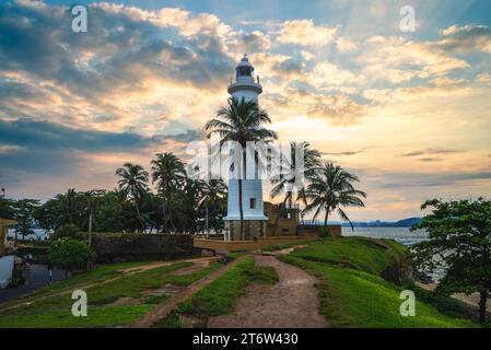 Leuchtturm und Küste in Galle, Südprovinz von Sri Lanka Stockfoto