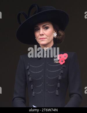 London, Großbritannien. November 2023. Die Prinzessin von Wales besucht die Gedenkfeier am Sonntag im Cenotaph, Whitehall. Quelle: Doug Peters/EMPICS/Alamy Live News Stockfoto