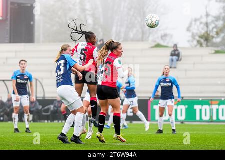 Rotterdam - Celainy Obispo von Feyenoord V1 während des Spiels zwischen Feyenoord V1 und AZ V1 bei Nieuw Varkenoord am 12. November 2023 in Rotterdam, Niederlande. (Box to Box Pictures/Yannick Verhoeven) Stockfoto