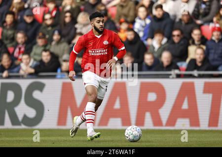 EINDHOVEN: Ismael Saibari vom PSV Eindhoven während des niederländischen Eredivisie-Spiels zwischen PSV Eindhoven und PEC Zwolle im Phillips-Stadion am 12. November 2023 in Eindhoven, Niederlande. ANP MAURICE VAN STEEN Stockfoto