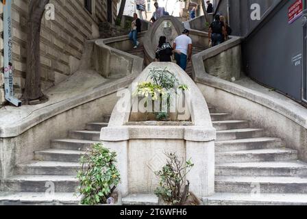 Istanbul, Türkei, Kamondo Treppen oder Camondo Treppen, ( Türkisch, Kamondo Merdivenleri) im Viertel Galata in istanbul, nur Editorial. Stockfoto