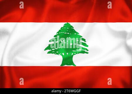 Grunge 3D-Illustration der libanesischen Flagge, Konzept des Libanon Stockfoto