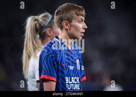 San Diego, Vereinigte Staaten, 11. November 2023: Quinn (5 OL Reign) während der National Women’s Soccer League Championship zwischen OL Reign und Gotham FC im Snapdragon Stadium in San Diego, CA USA (NUR REDAKTIONELLE VERWENDUNG). (Rebekah Wynkoop/SPP) Stockfoto