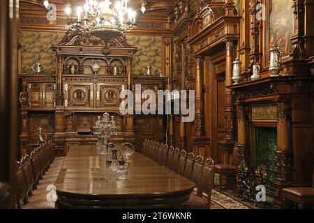 Speisesaal, Schloss Peleş, Sinaia, Prahova County, Rumänien, Europa Stockfoto