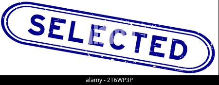 Grunge blau ausgewähltes Wort Gummidichtung Stempel auf weißem Hintergrund Stock Vektor
