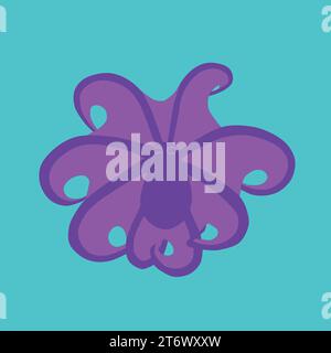 Der malvenfarbene Oktopus auf dem hellblauen Hintergrund Stock Vektor