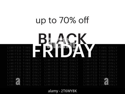 Black friday Sale Banner im Vektorformat/ 70 %, 60 % Rabatt auf Banner Stock Vektor