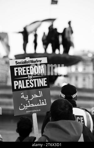 Palastinische Proteste am Trafalgar Square, London, England, Großbritannien. Stockfoto