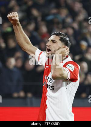 ROTTERDAM - Alireza Jahanbaksh von Feyenoord feiert das 1-0. Jahr 2023 während des niederländischen Eredivisie-Spiels zwischen Feyenoord und AZ Alkmaar im Feyenoord Stadium de Kuip in Rotterdam, Niederlande. ANP PIETER STAM DE JONGE Stockfoto