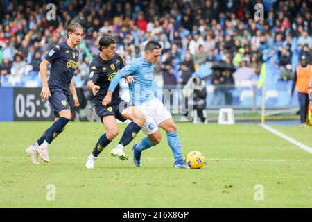 12. November 2023, Neapel, Kampanien, Italien: Während des italienischen Fußballspiels der Serie A SSC Napoli gegen den FC Empoli am 12. November 2023 im Diego Armando Maradona Stadion in Neapel. Im Bild: Giacomo Raspadori vom SSC Napoli (Credit Image: © Fabio Sasso/ZUMA Press Wire) NUR REDAKTIONELLE VERWENDUNG! Nicht für kommerzielle ZWECKE! Stockfoto