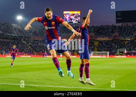 Während des Spiels La Liga EA Sports zwischen dem FC Barcelona und Deportivo spielte Alaves am 12. November 2023 im Stadion Lluis Companys in Barcelona. (Foto: Bagu Blanco / PRESSINPHOTO) Stockfoto