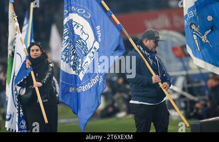 Die Abbildung zeigt den Beginn eines Fußballspiels zwischen KAA Gent und RSCA Anderlecht am Sonntag, den 12. November 2023 in Gent, am 14. Tag der Saison 2023-2024 der ersten Liga der „Jupiler Pro League“ der belgischen Meisterschaft. BELGA FOTO VIRGINIE LEFOUR Stockfoto