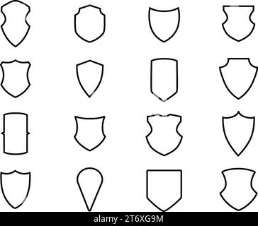 Schirmrahmen. Leitungsschirme, einfache Sicherheitssymbole. Isolierte Abzeichen und Schutzsymbole. Versicherungs-Logo-Design, heute Vektorkollektion Stock Vektor